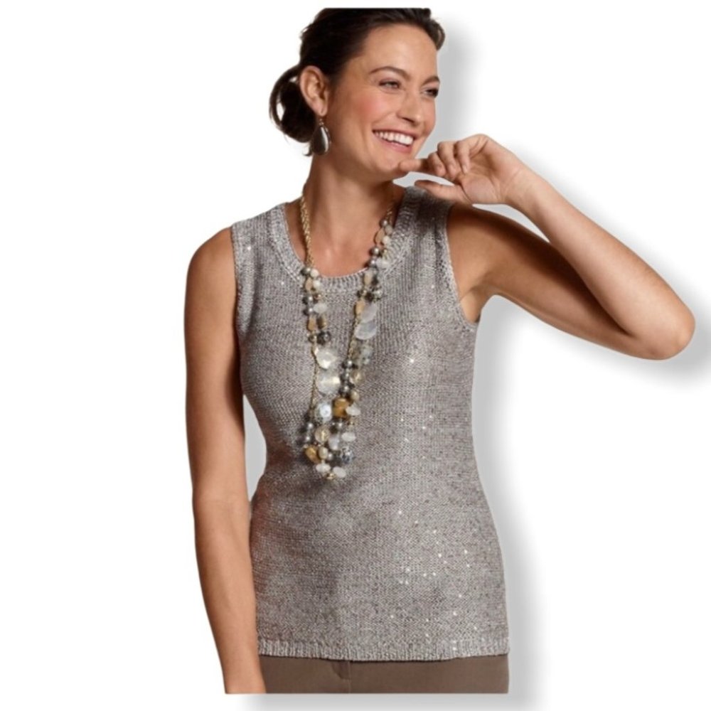 {Chico’s} NWT Sequin Dazzle Corrine Tank